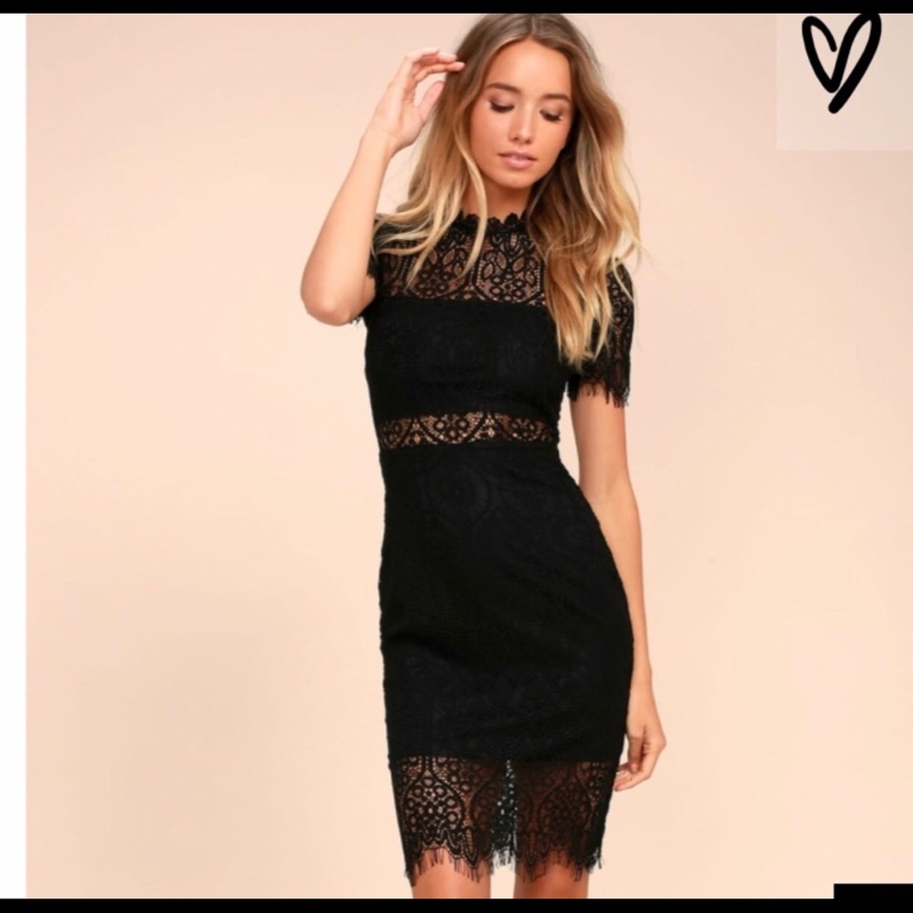 Lulus black lace remarkable dress